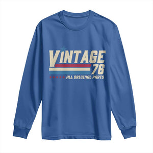 Vintage 76 All Original Parts Long Sleeve Shirt Retro Stripe Patriotic 50th Birthday TS02 Royal Blue Print Your Wear