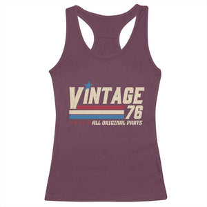 Vintage 76 All Original Parts Racerback Tank Top Retro Stripe Patriotic 50th Birthday TS02 Maroon Print Your Wear