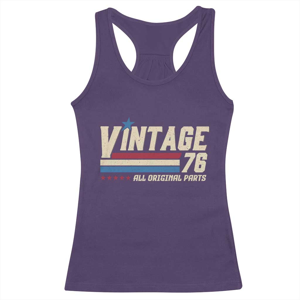 Vintage 76 All Original Parts Racerback Tank Top Retro Stripe Patriotic 50th Birthday TS02 Purple Print Your Wear