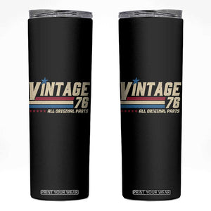 Vintage 76 All Original Parts Skinny Tumbler Retro Stripe Patriotic 50th Birthday TS02 Black Print Your Wear