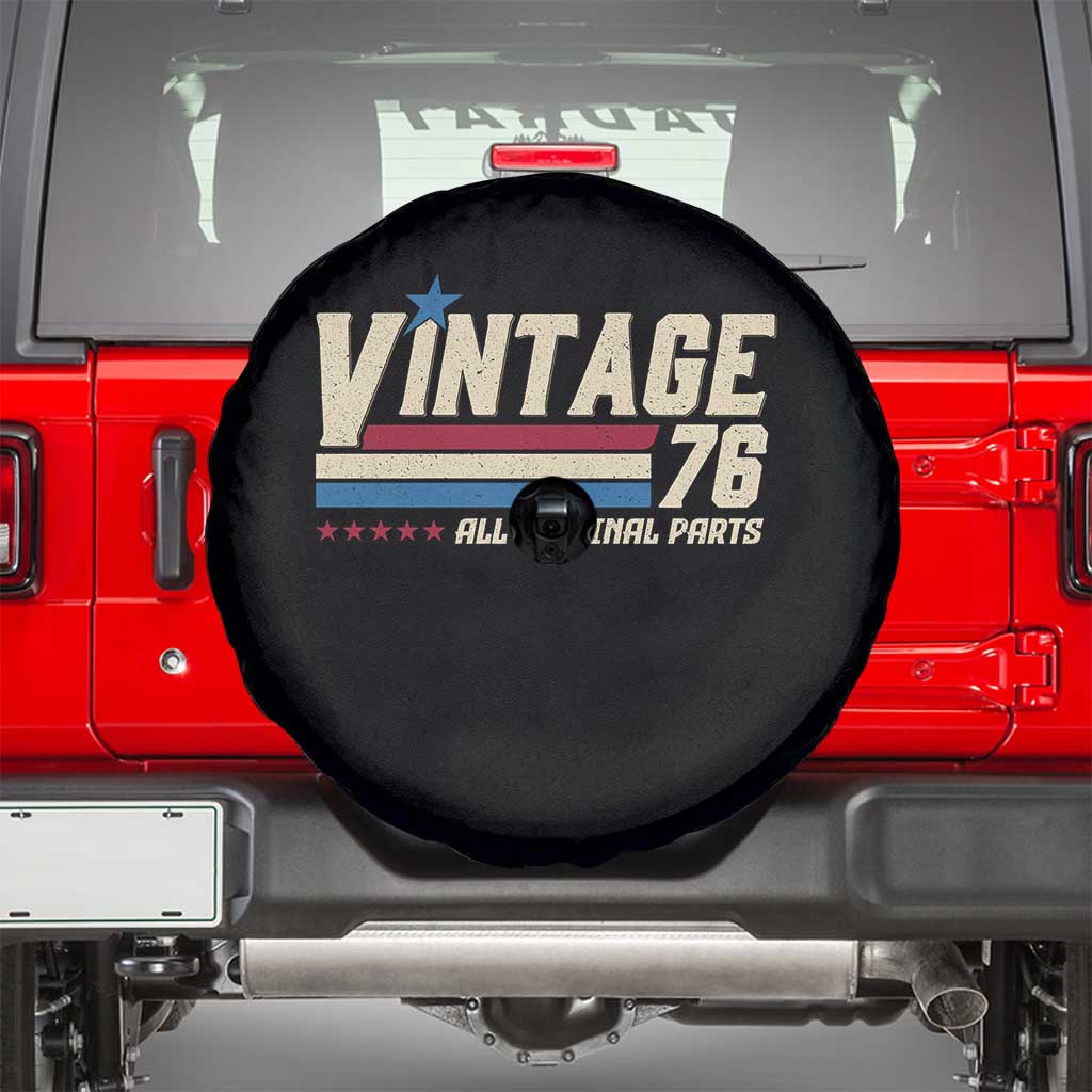 Vintage 76 All Original Parts Spare Tire Cover Retro Stripe Patriotic 50th Birthday TS02 Black Print Your Wear