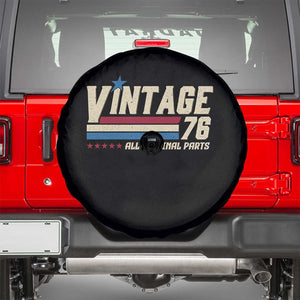 Vintage 76 All Original Parts Spare Tire Cover Retro Stripe Patriotic 50th Birthday TS02 Black Print Your Wear