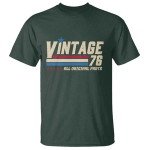 Vintage 76 All Original Parts T Shirt Retro Stripe Patriotic 50th Birthday TS02 Dark Forest Green Print Your Wear