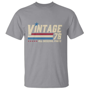 Vintage 76 All Original Parts T Shirt Retro Stripe Patriotic 50th Birthday TS02 Sport Gray Print Your Wear