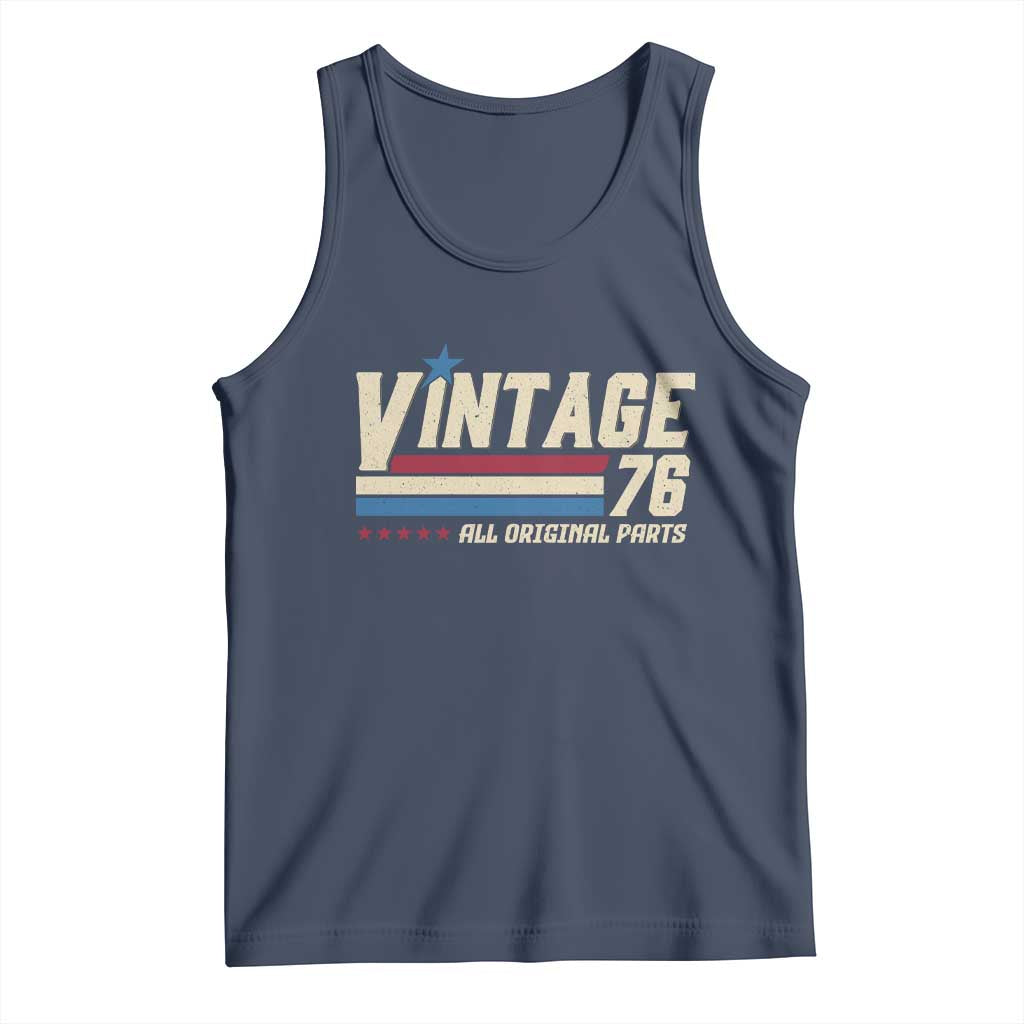 Vintage 76 All Original Parts Tank Top Retro Stripe Patriotic 50th Birthday TS02 Navy Print Your Wear