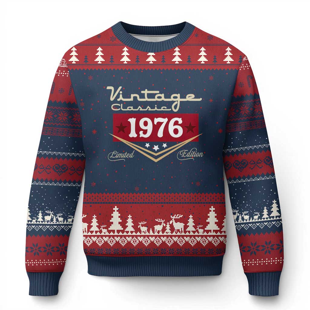 Vintage Classic 1976 Limited Edition Ugly Christmas Sweater Luxury Retro Milestone Birthday