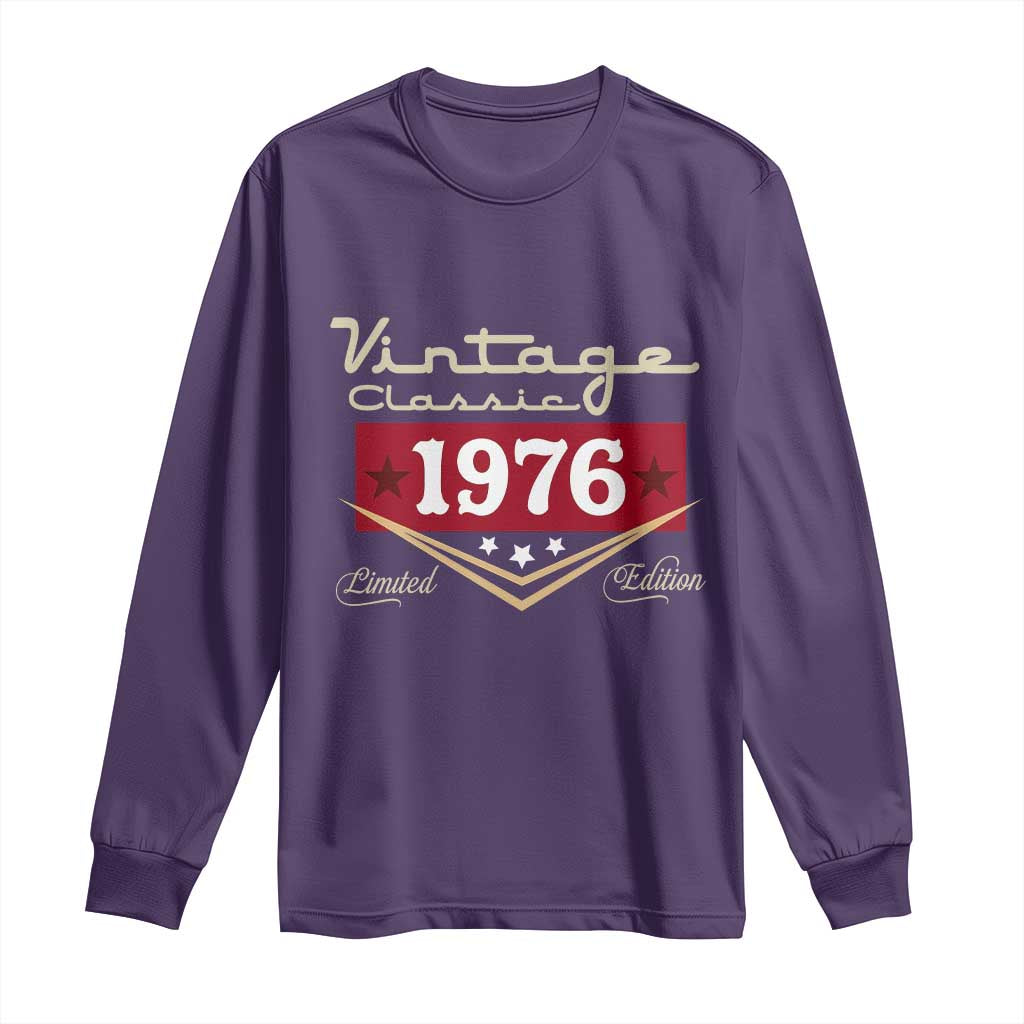 Vintage Classic 1976 Limited Edition Long Sleeve Shirt Luxury Retro Milestone Birthday TS02 Purple Print Your Wear