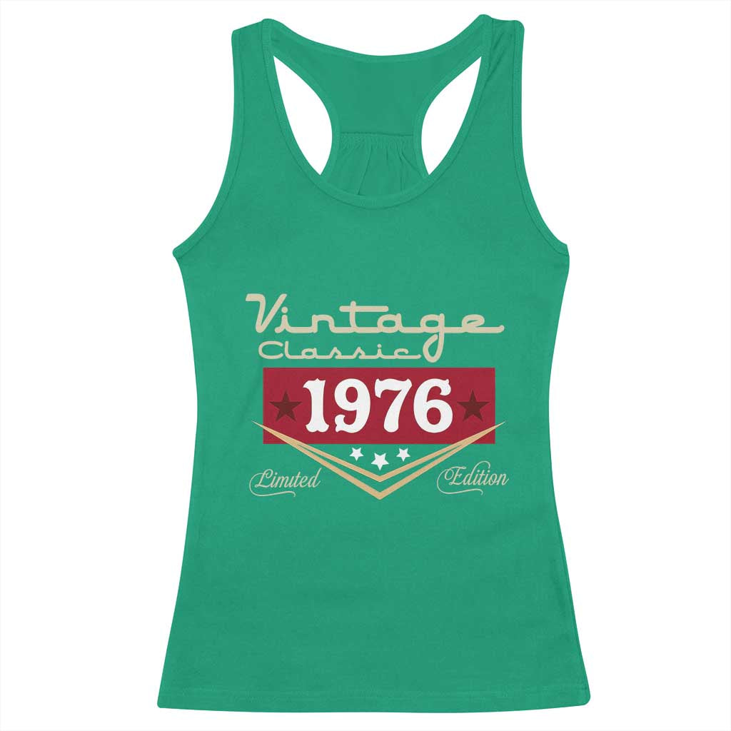 Vintage Classic 1976 Limited Edition Racerback Tank Top Luxury Retro Milestone Birthday