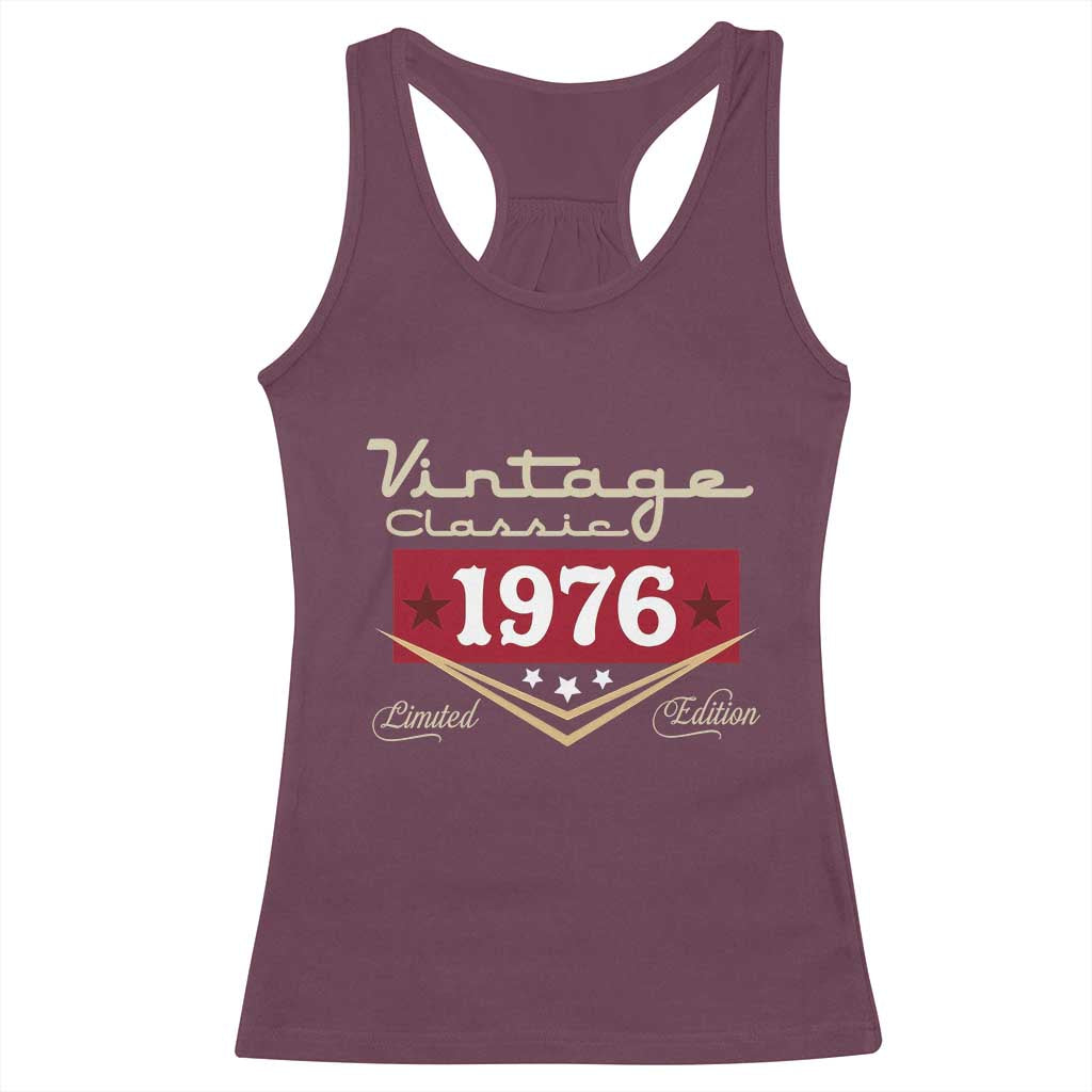 Vintage Classic 1976 Limited Edition Racerback Tank Top Luxury Retro Milestone Birthday