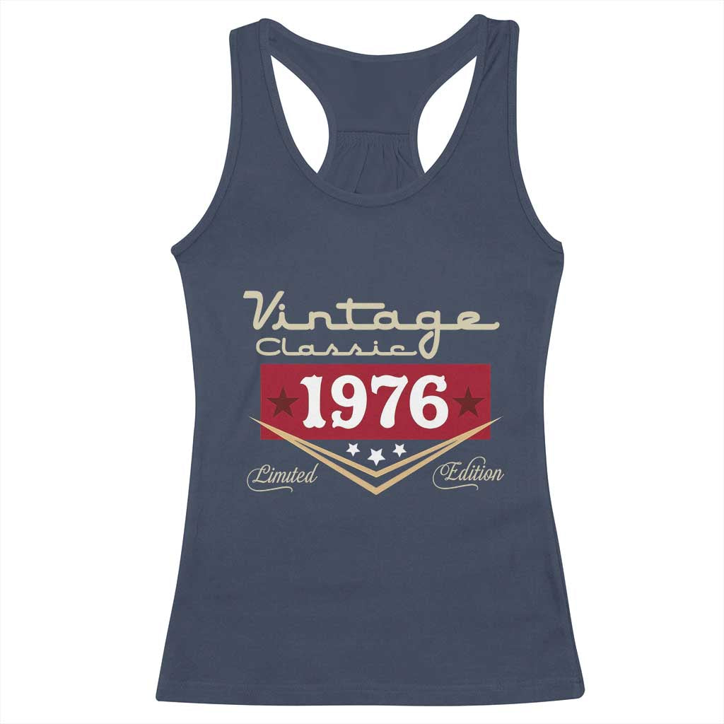 Vintage Classic 1976 Limited Edition Racerback Tank Top Luxury Retro Milestone Birthday