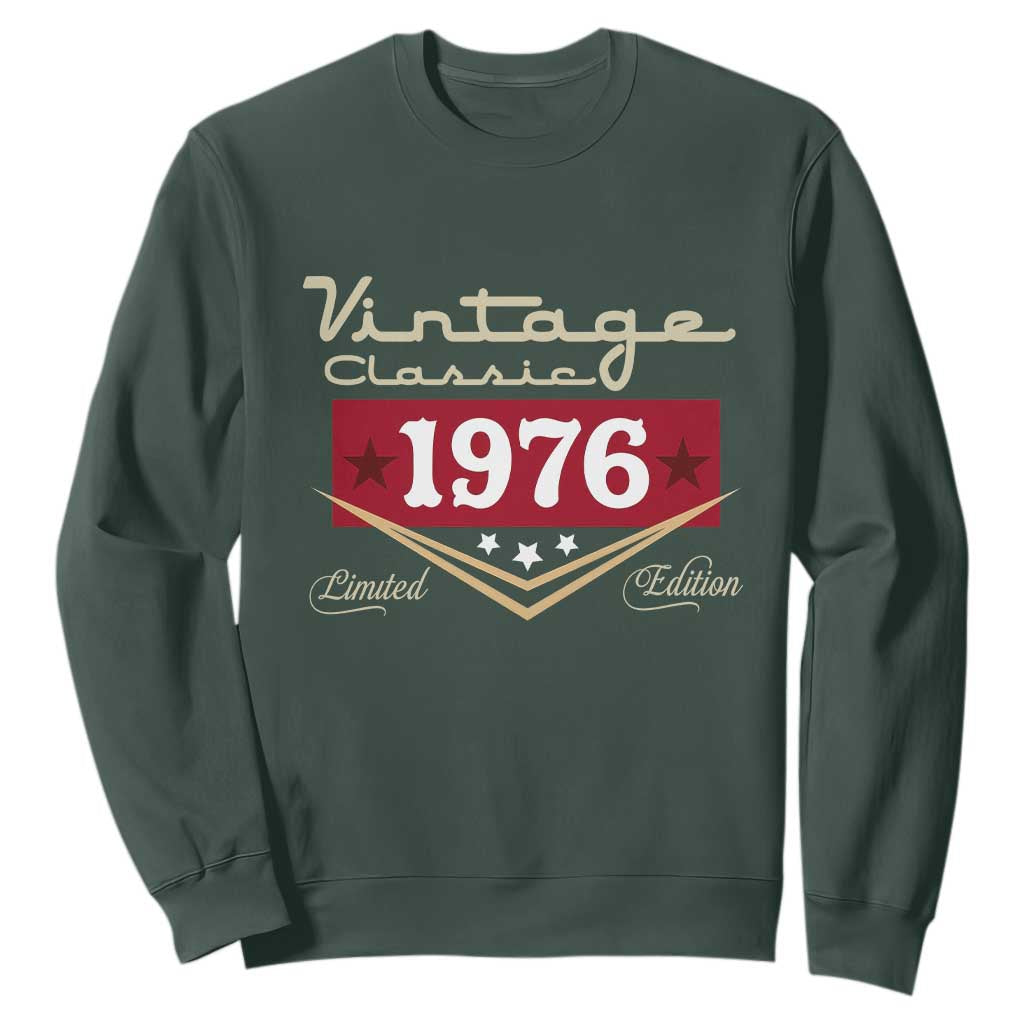 Vintage Classic 1976 Limited Edition Sweatshirt Luxury Retro Milestone Birthday TS02 Dark Forest Green Print Your Wear