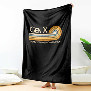 Gen X We Made Whatever An Emotion Throw Blanket Vintage Retro 70s Rainbow Graphic