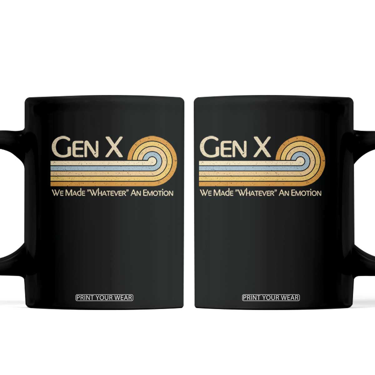 Gen X We Made Whatever An Emotion Coffee Mug Vintage Retro 70s Rainbow Graphic