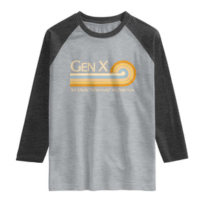 Gen X We Made Whatever An Emotion Raglan Shirt Vintage Retro 70s Rainbow Graphic TS02 Heather Gray Heather Charcoal Print Your Wear