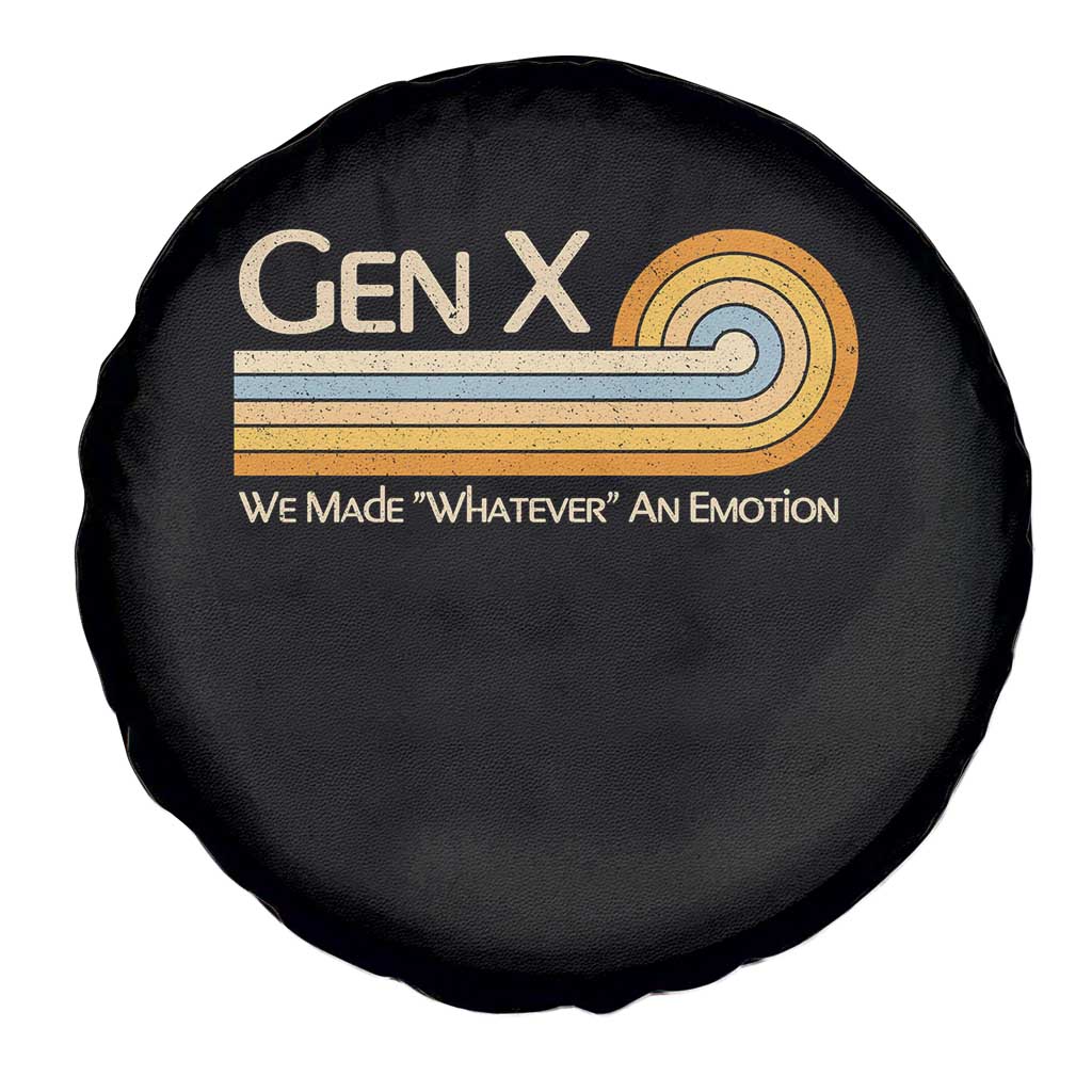 Gen X We Made Whatever An Emotion Spare Tire Cover Vintage Retro 70s Rainbow Graphic