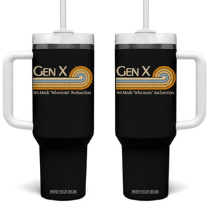 Gen X We Made Whatever An Emotion Tumbler With Handle Vintage Retro 70s Rainbow Graphic