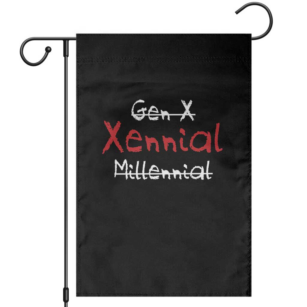 Gen X Xennial Millennial Garden Flag Micro Generation Retro Typography Graphic TS02 Black Print Your Wear
