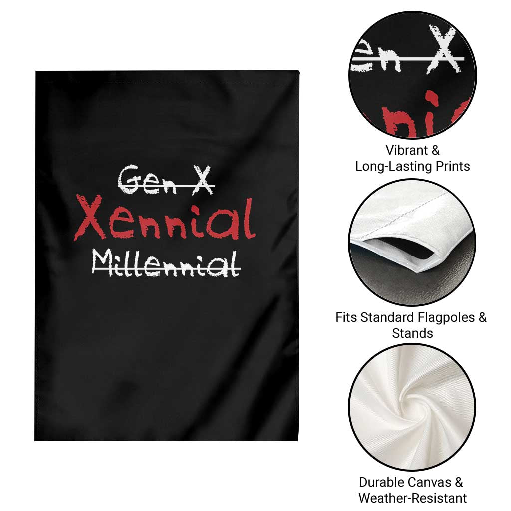 Gen X Xennial Millennial Garden Flag Micro Generation Retro Typography Graphic TS02 Print Your Wear
