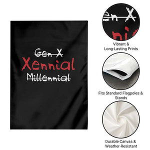 Gen X Xennial Millennial Garden Flag Micro Generation Retro Typography Graphic TS02 Print Your Wear