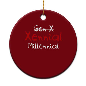 Gen X Xennial Millennial Ceramic Ornament Micro Generation Retro Typography Graphic TS02 1pc Red Print Your Wear