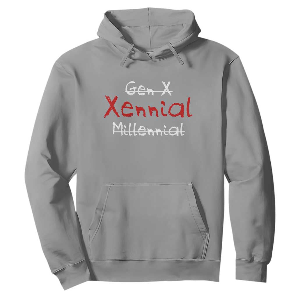 Gen X Xennial Millennial Hoodie Micro Generation Retro Typography Graphic TS02 Sport Gray Print Your Wear