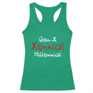 Gen X Xennial Millennial Racerback Tank Top Micro Generation Retro Typography Graphic