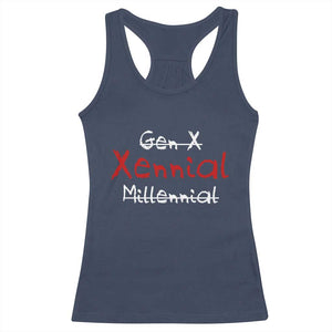 Gen X Xennial Millennial Racerback Tank Top Micro Generation Retro Typography Graphic
