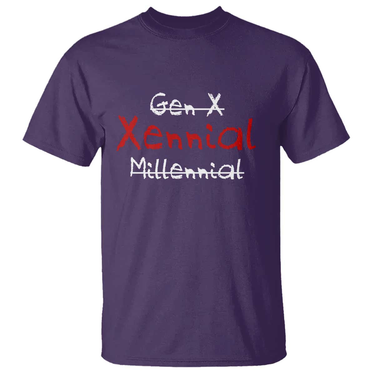 Gen X Xennial Millennial T Shirt Micro Generation Retro Typography Graphic TS02 Purple Print Your Wear