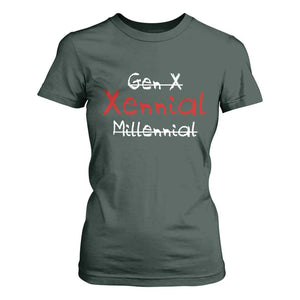 Gen X Xennial Millennial T Shirt For Women Micro Generation Retro Typography Graphic