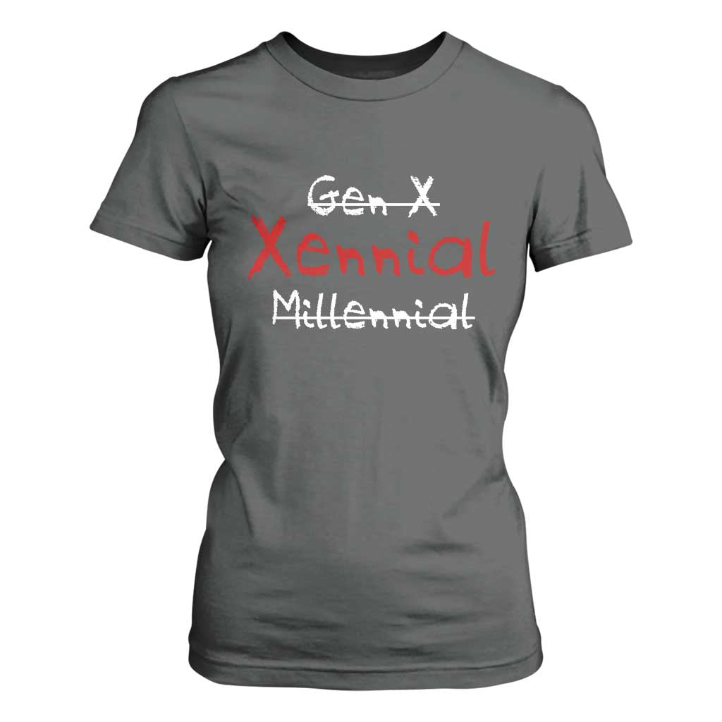 Gen X Xennial Millennial T Shirt For Women Micro Generation Retro Typography Graphic