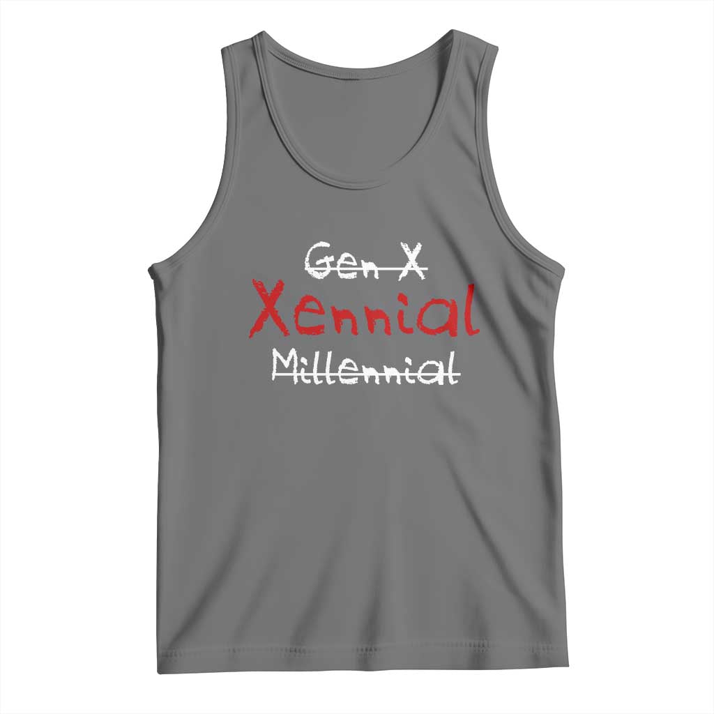 Gen X Xennial Millennial Tank Top Micro Generation Retro Typography Graphic TS02 Black Heather Print Your Wear
