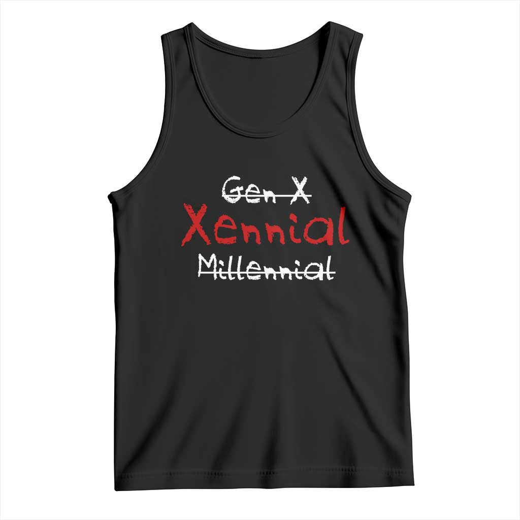Gen X Xennial Millennial Tank Top Micro Generation Retro Typography Graphic TS02 Black Print Your Wear