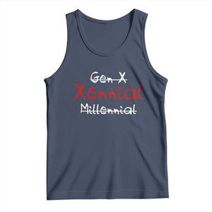 Gen X Xennial Millennial Tank Top Micro Generation Retro Typography Graphic TS02 Navy Print Your Wear