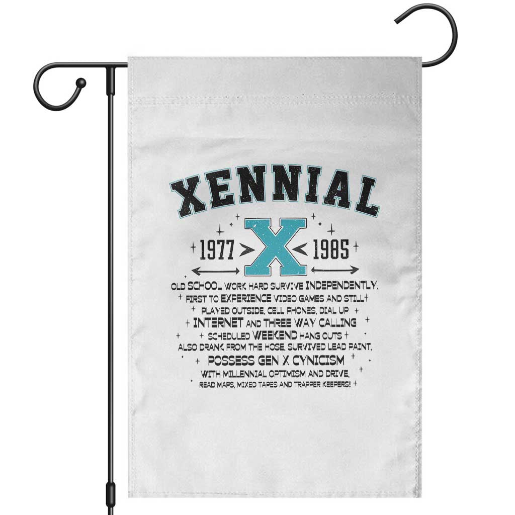 Xennial Definition 1977 to 1985 Garden Flag Vintage Dictionary Style Graphic TS02 White Print Your Wear