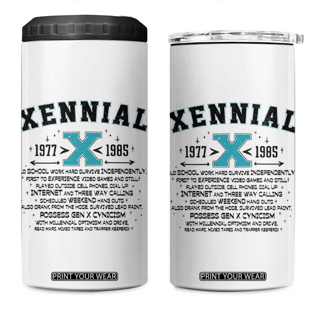 Xennial Definition 1977 to 1985 4 in 1 Can Cooler Tumbler Vintage Dictionary Style Graphic TS02 One Size: 16 oz White Print Your Wear