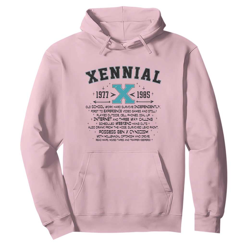 Xennial Definition 1977 to 1985 Hoodie Vintage Dictionary Style Graphic TS02 Light Pink Print Your Wear