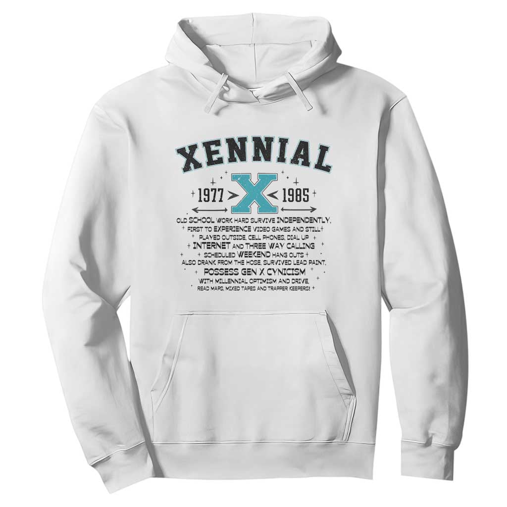 Xennial Definition 1977 to 1985 Hoodie Vintage Dictionary Style Graphic TS02 White Print Your Wear