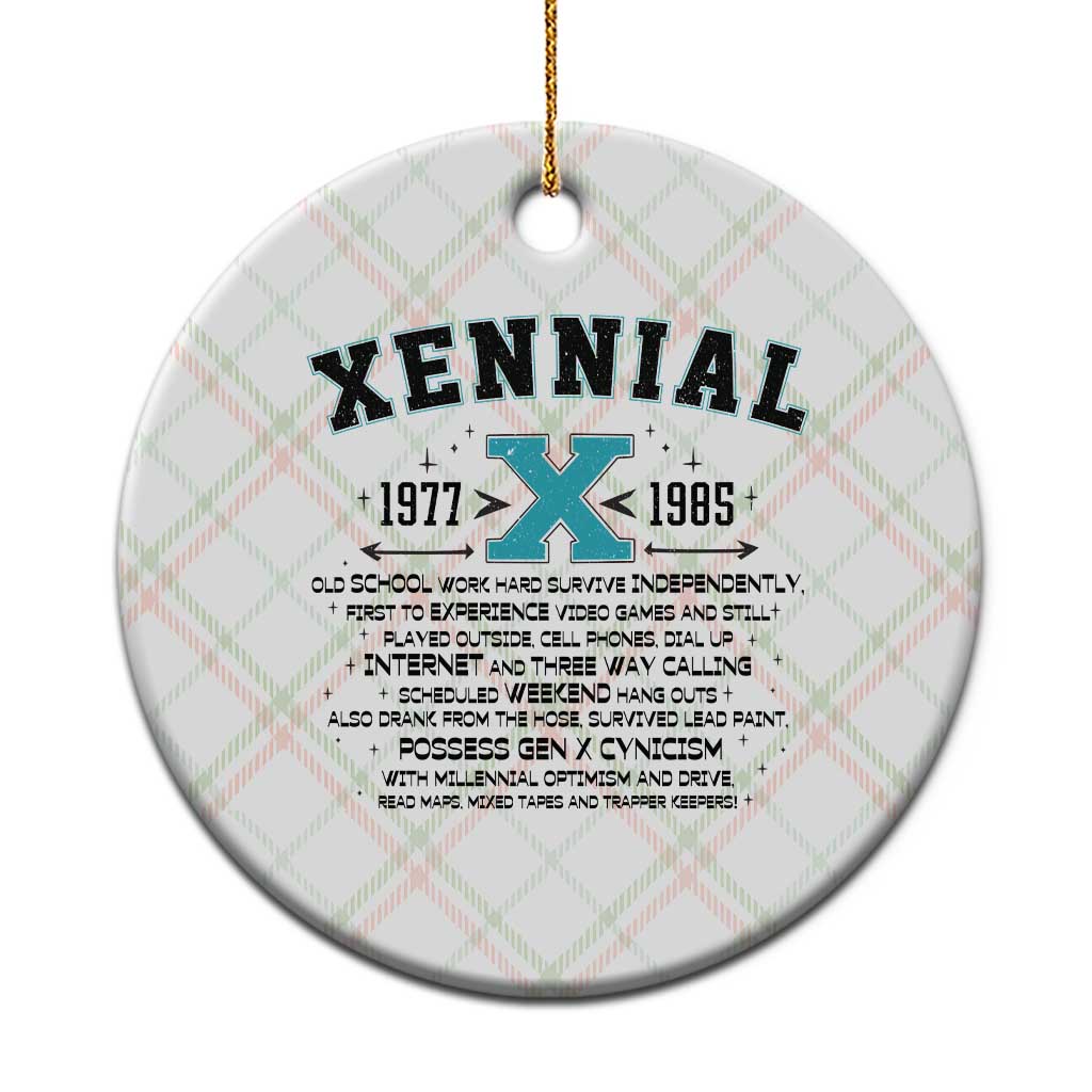 Xennial Definition 1977 to 1985 Ceramic Ornament Vintage Dictionary Style Graphic TS02 1pc Christmas Plaid Print Your Wear