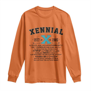Xennial Definition 1977 to 1985 Long Sleeve Shirt Vintage Dictionary Style Graphic TS02 Orange Print Your Wear
