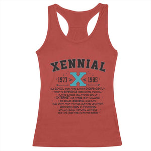Xennial Definition 1977 to 1985 Racerback Tank Top Vintage Dictionary Style Graphic