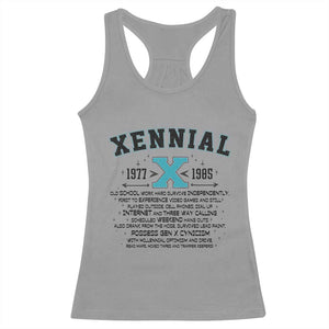 Xennial Definition 1977 to 1985 Racerback Tank Top Vintage Dictionary Style Graphic