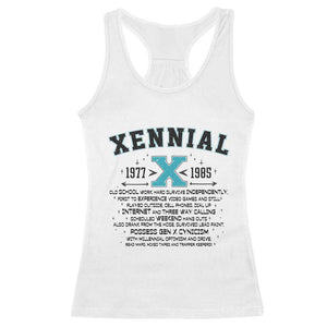Xennial Definition 1977 to 1985 Racerback Tank Top Vintage Dictionary Style Graphic