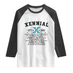 Xennial Definition 1977 to 1985 Raglan Shirt Vintage Dictionary Style Graphic TS02 White Heather Charcoal Print Your Wear