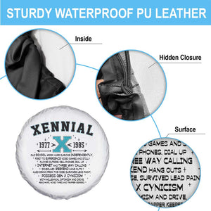 Xennial Definition 1977 to 1985 Spare Tire Cover Vintage Dictionary Style Graphic