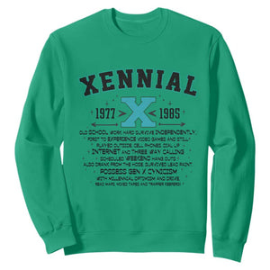 Xennial Definition 1977 to 1985 Sweatshirt Vintage Dictionary Style Graphic TS02 Irish Green Print Your Wear