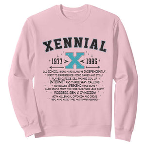 Xennial Definition 1977 to 1985 Sweatshirt Vintage Dictionary Style Graphic TS02 Light Pink Print Your Wear