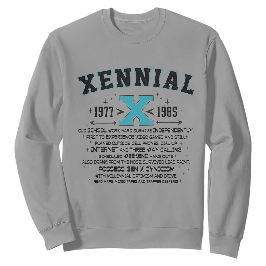 Xennial Definition 1977 to 1985 Sweatshirt Vintage Dictionary Style Graphic TS02 Sport Gray Print Your Wear