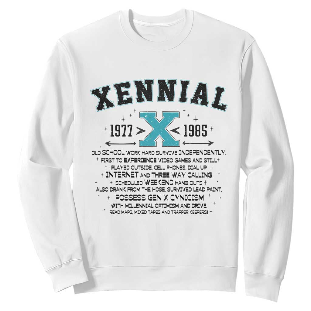 Xennial Definition 1977 to 1985 Sweatshirt Vintage Dictionary Style Graphic TS02 White Print Your Wear