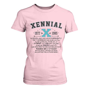 Xennial Definition 1977 to 1985 T Shirt For Women Vintage Dictionary Style Graphic TS02 Light Pink Print Your Wear