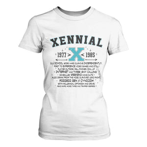Xennial Definition 1977 to 1985 T Shirt For Women Vintage Dictionary Style Graphic TS02 White Print Your Wear